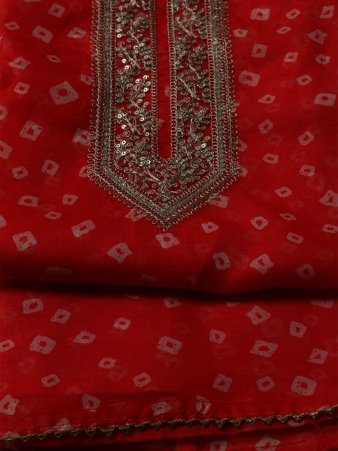 Embroidered Organza Unstitched Suit With Dupatta