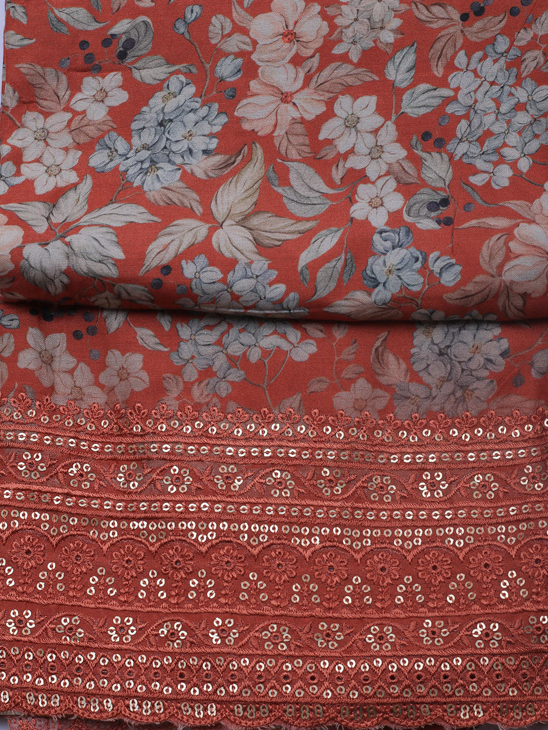 Printed Muslin Unstitched Suit With Dupatta