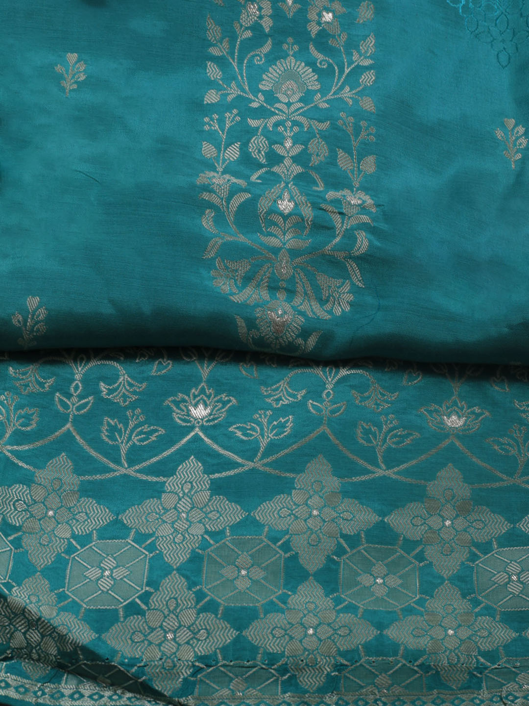 Zardozi Art Silk Unstitched Suit Piece With Dupatta