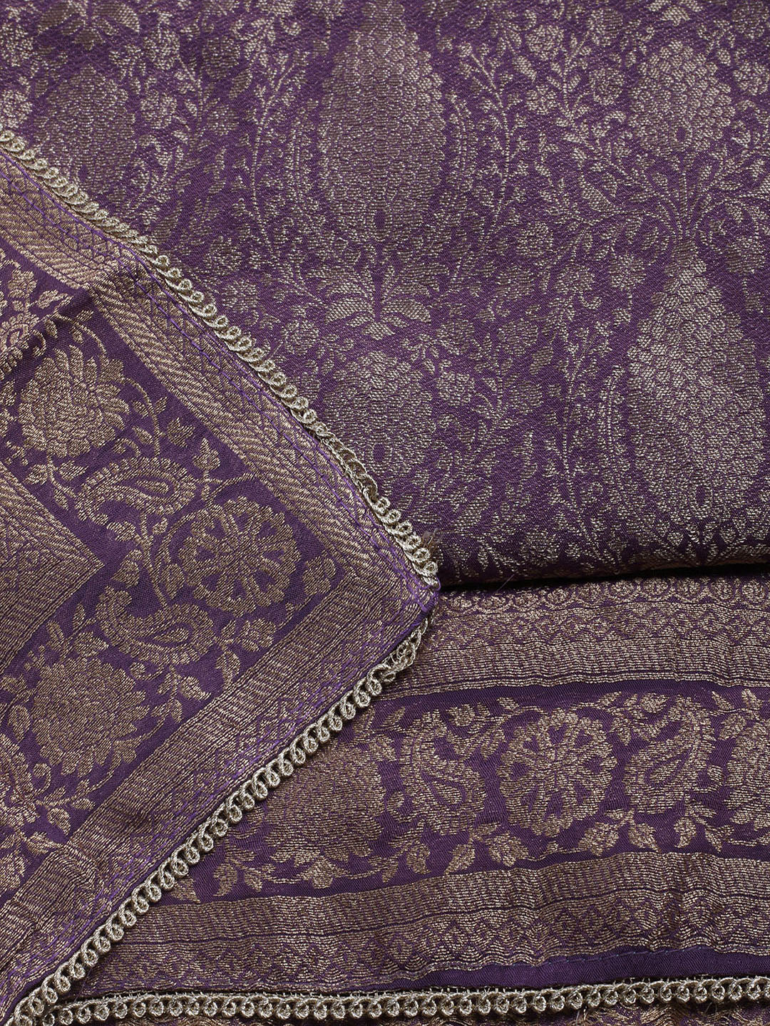 Woven Design Chanderi Unstitched Suit With Dupatta