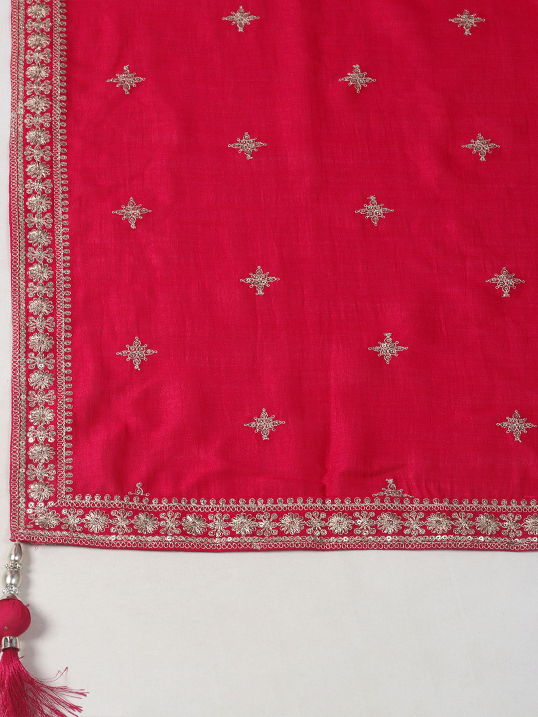 Embelished Art Silk Stitched Kurta With Pant &amp; Dupatta