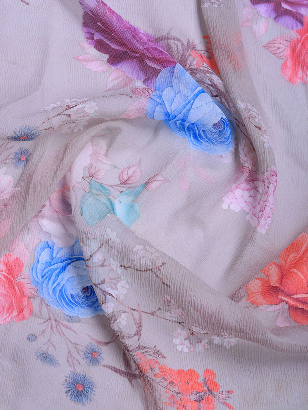 Digital Print Chiffon Saree
