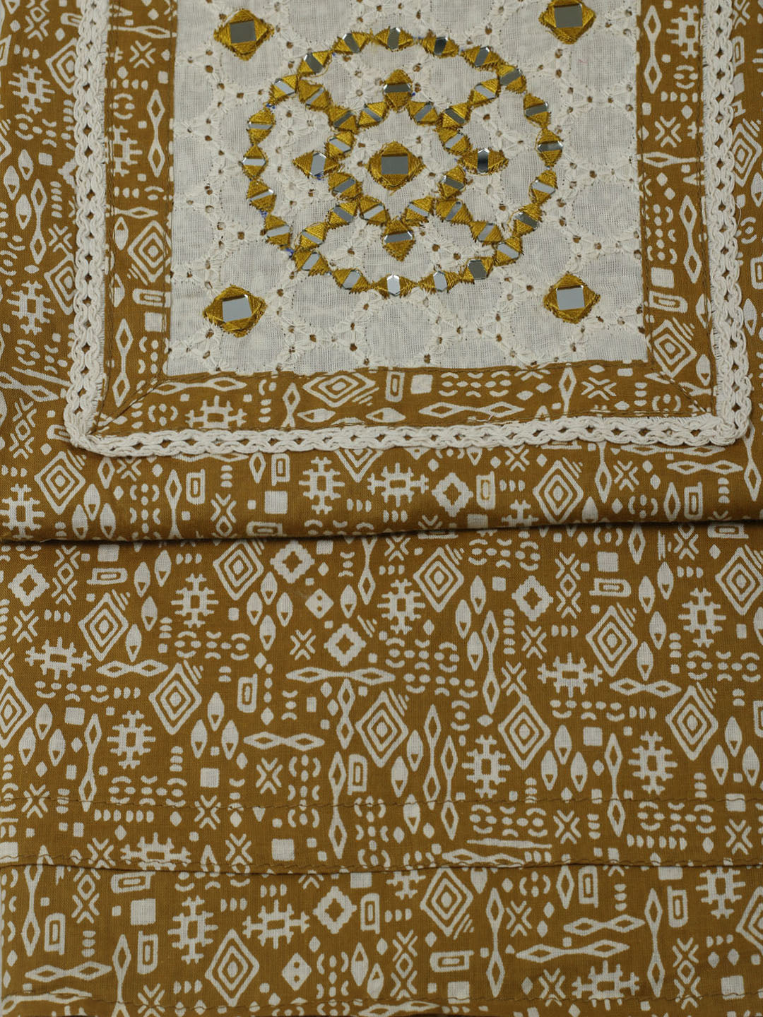 Printed Cotton Unstitched Kurta With Pant &amp; Dupatta