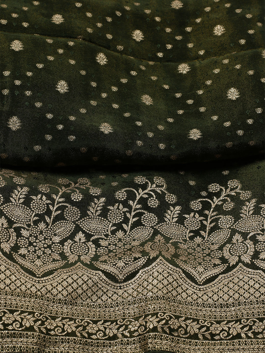 Embroidered Art Silk Unstitched Suit Piece With Dupatta