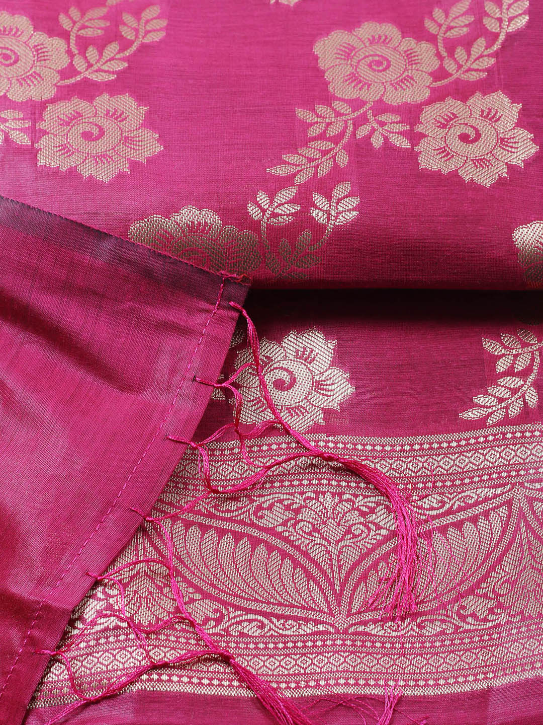Banarasi Chanderi Unstitched Suit With Pant &amp; Dupatta
