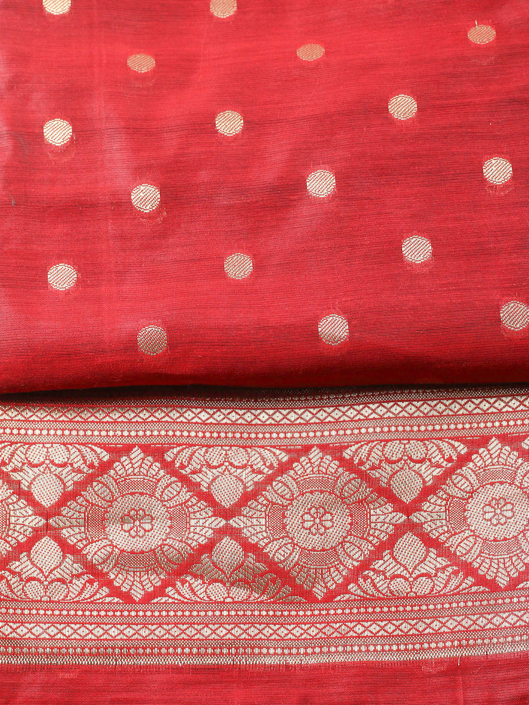 Woven Design Chanderi Unstitched Suit With Pant Dupatta