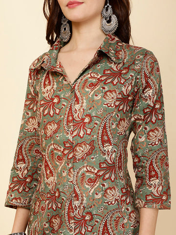 Printed Cotton Kurta Set