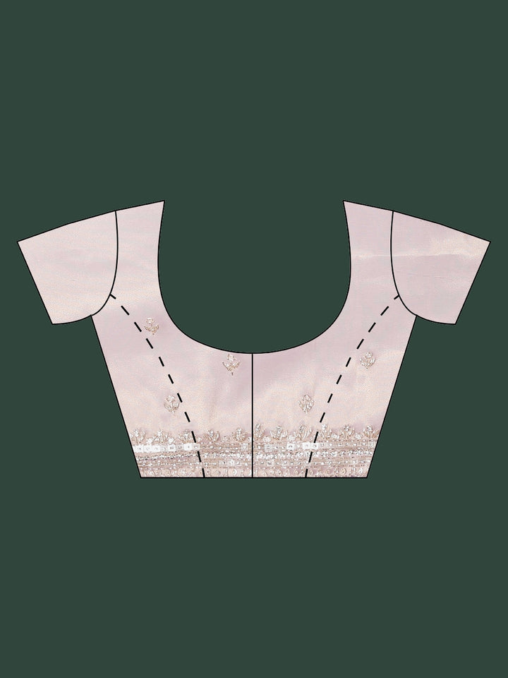 Stone &amp; Sequin Embroidered Tissue Saree