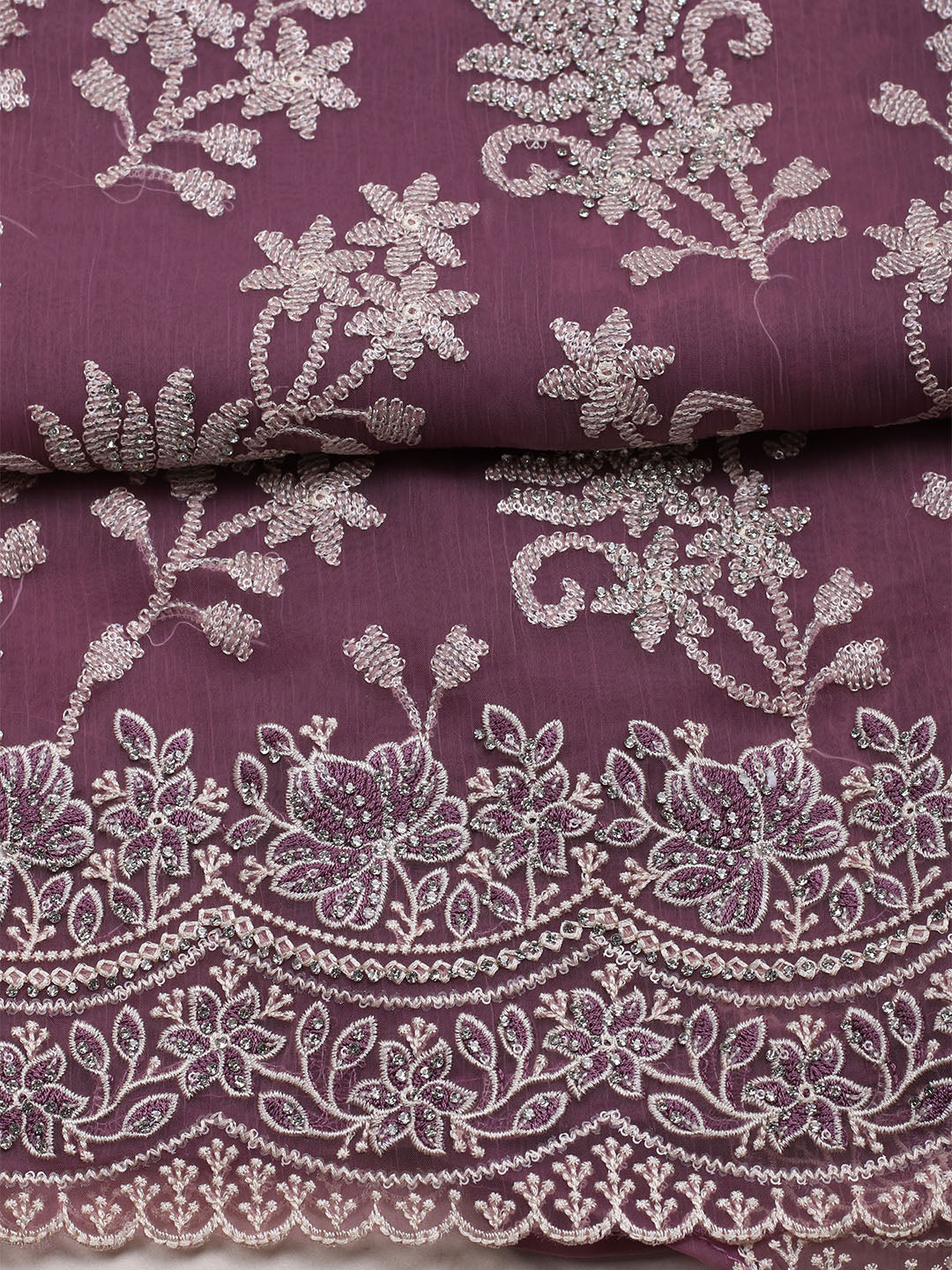 Embroidered Organza Unstitched Suit With Dupatta