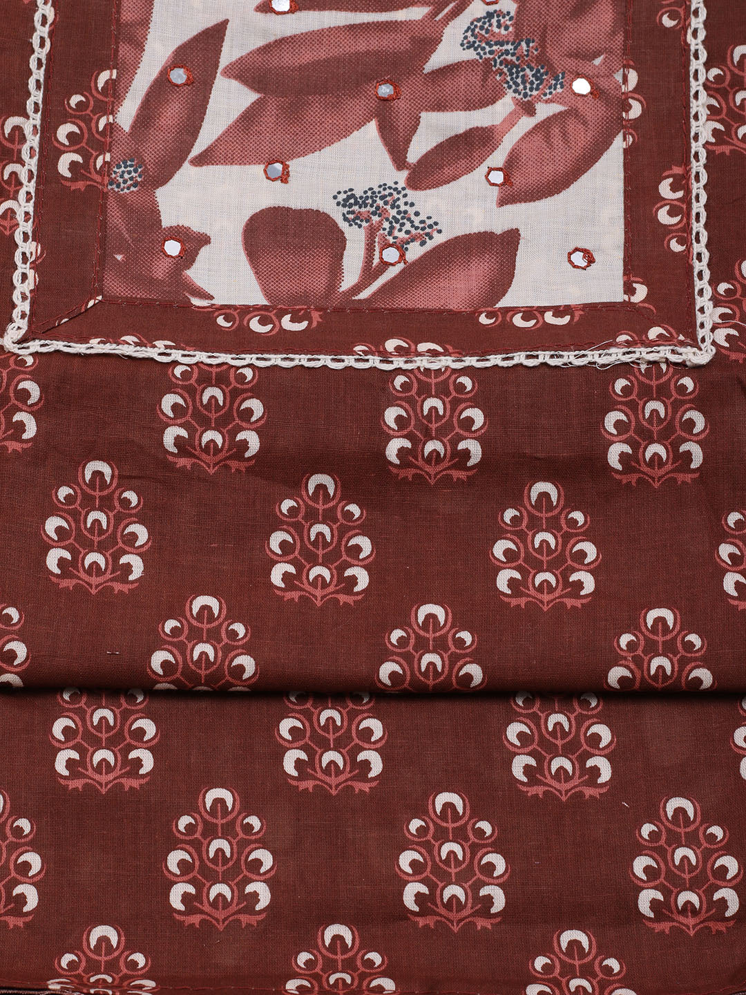 Printed Cotton Blend Unstitched Suit With Dupatta