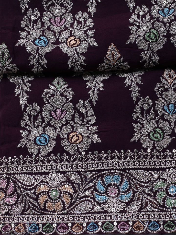 Embroirdred Organza Unstitched Suit With Dupatta