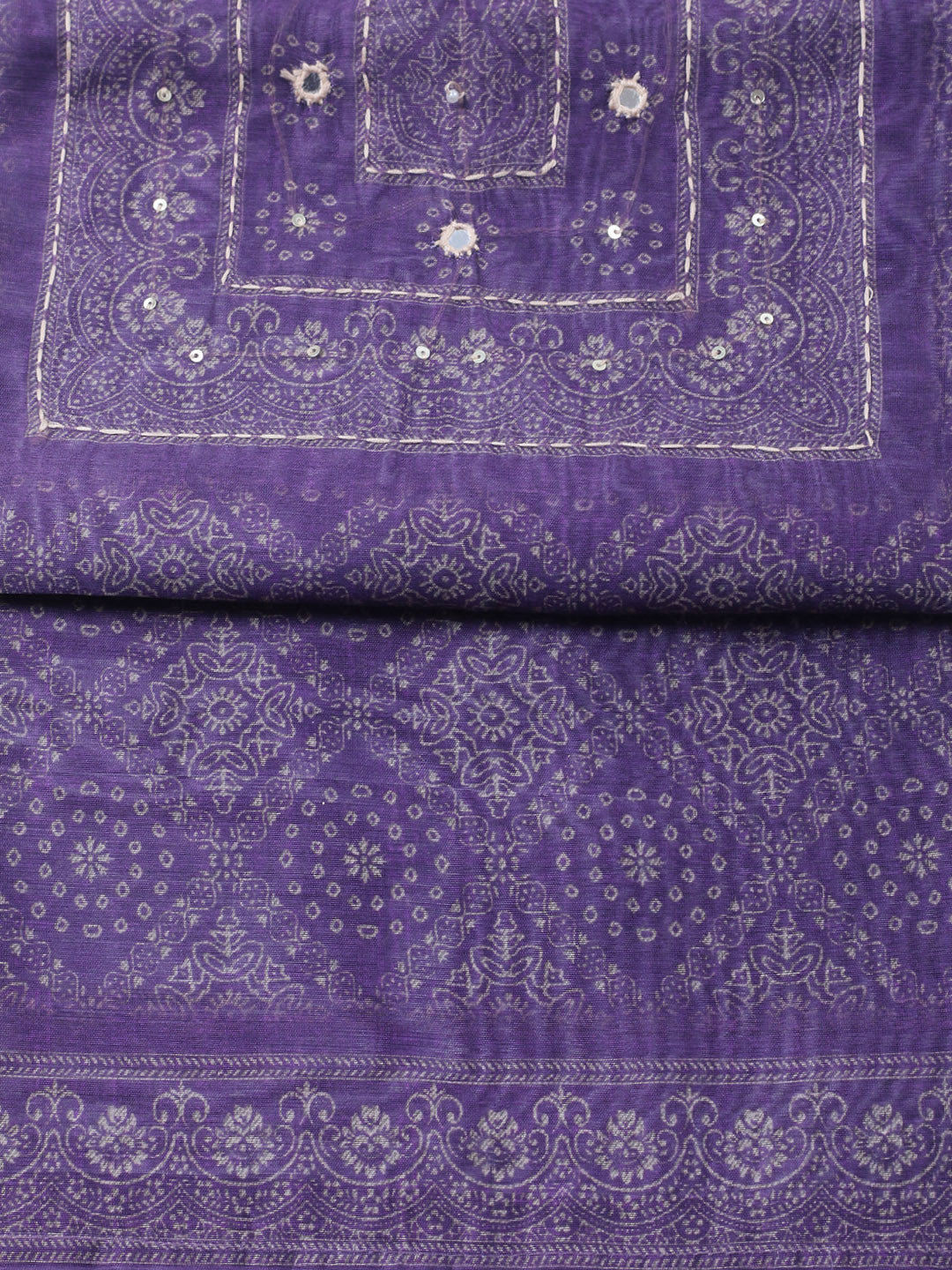 Embroidered Linen Blend Unstitched Suit With Pant &amp; Dupatta