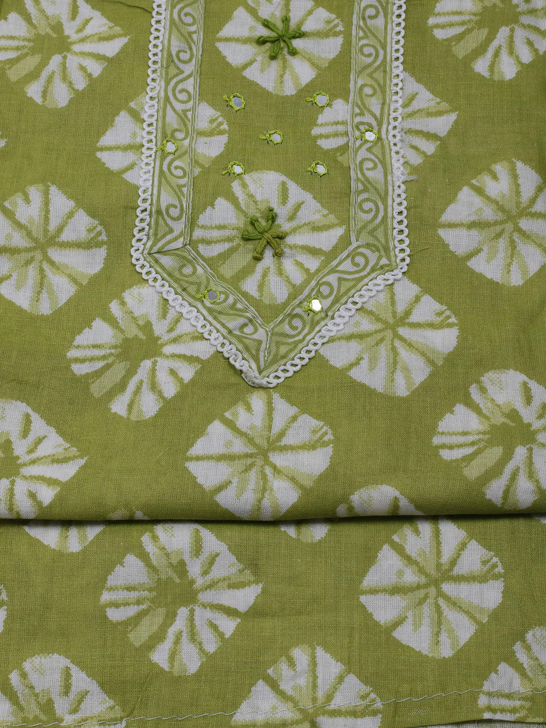 Printed Cotton Blend Unstitched Suit With Dupatta