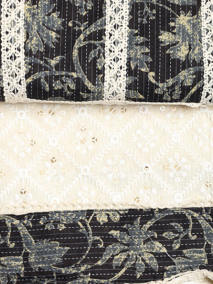 Embroidered Cotton Blend Unstitched Suit With Dupatta