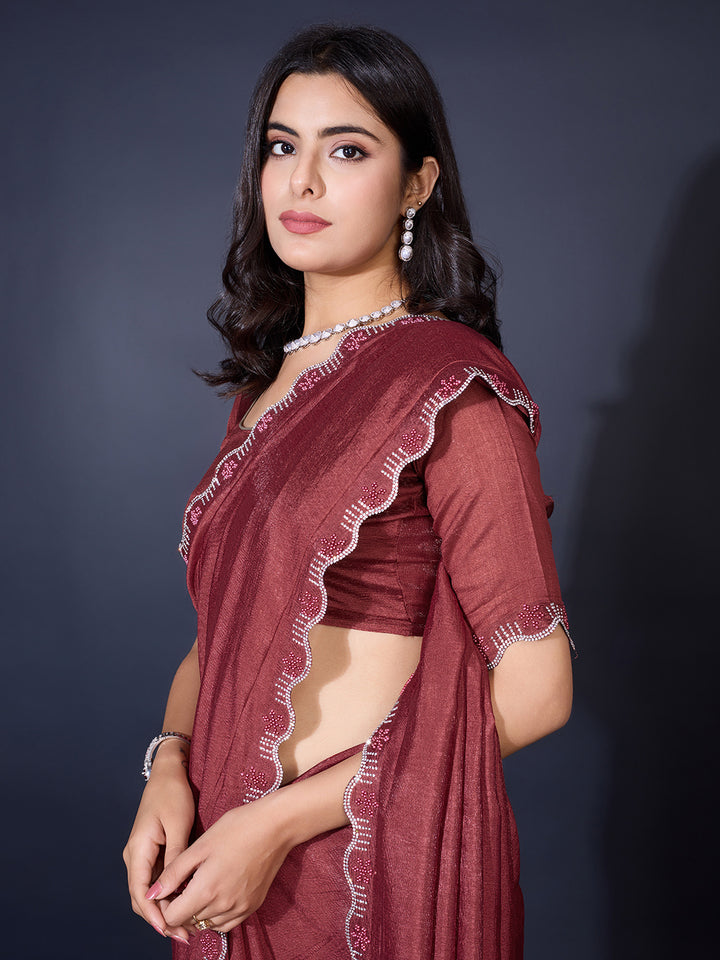 Embroidered Chiffon Saree