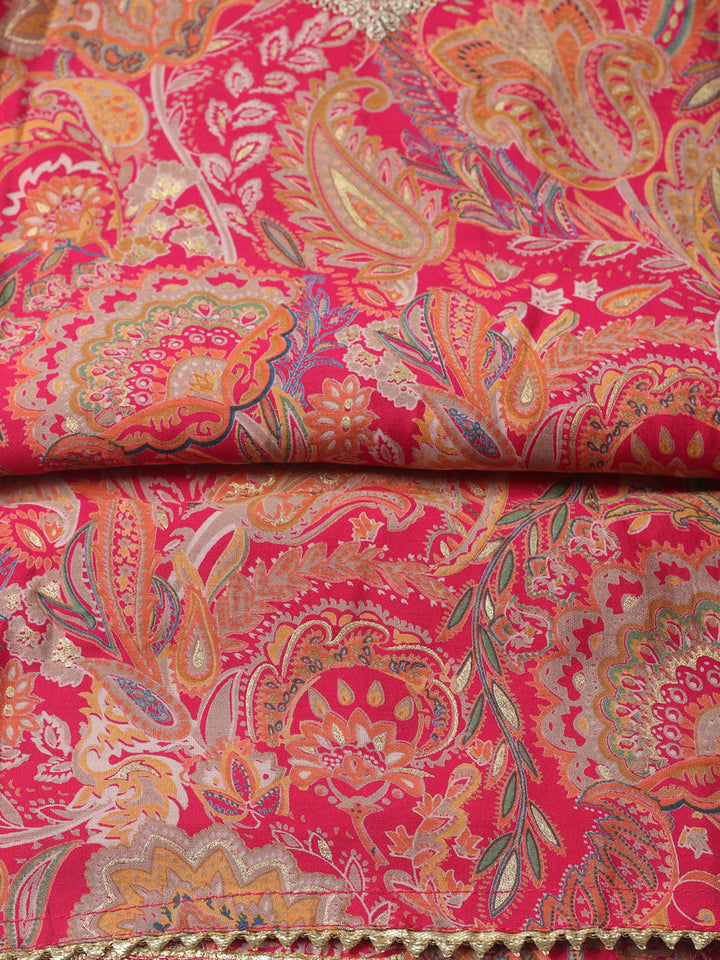 Embroidered Cotton Blend Unstitched Suit With Dupatta