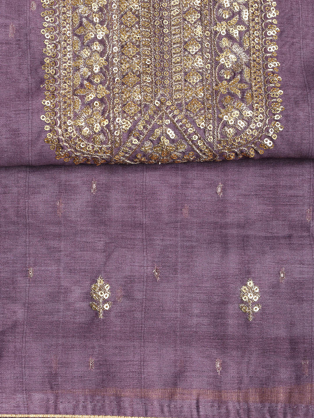 Sequence Work Chanderi Unstitched Suit With Dupatta
