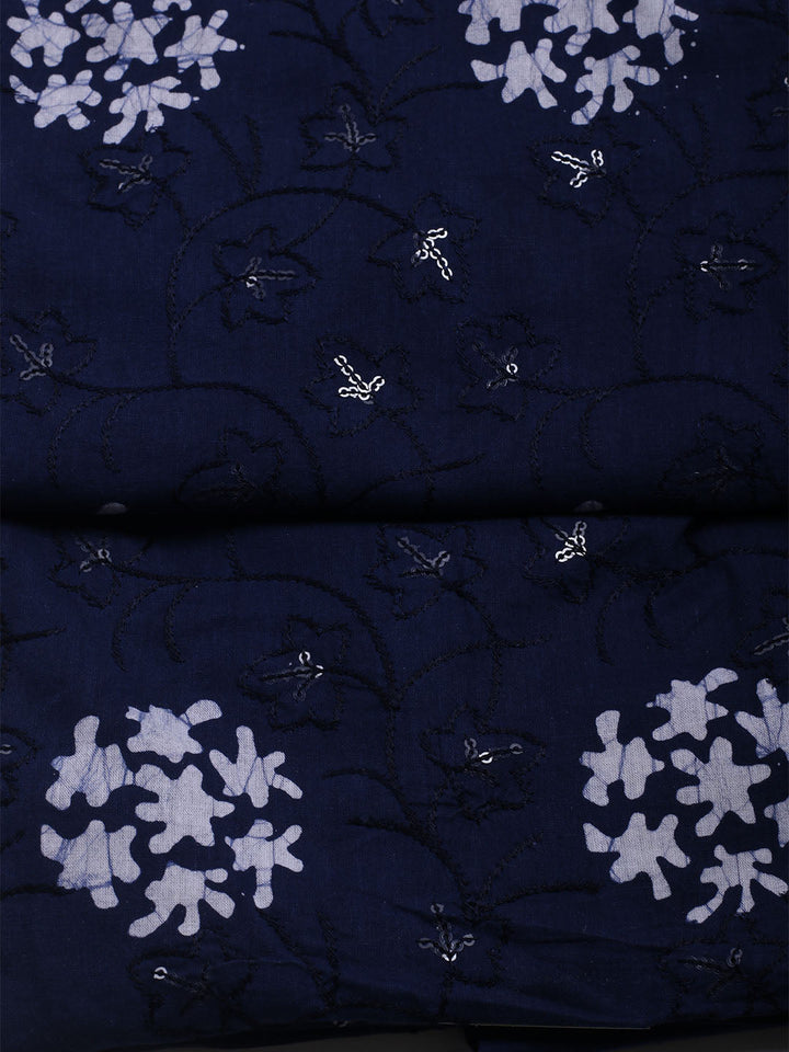 Printed Cotton Blend Unstitched Kurta With Pant &amp; Dupatta