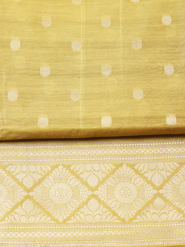 Woven Design Chanderi Unstitched Suit With Pant &amp; Dupatta