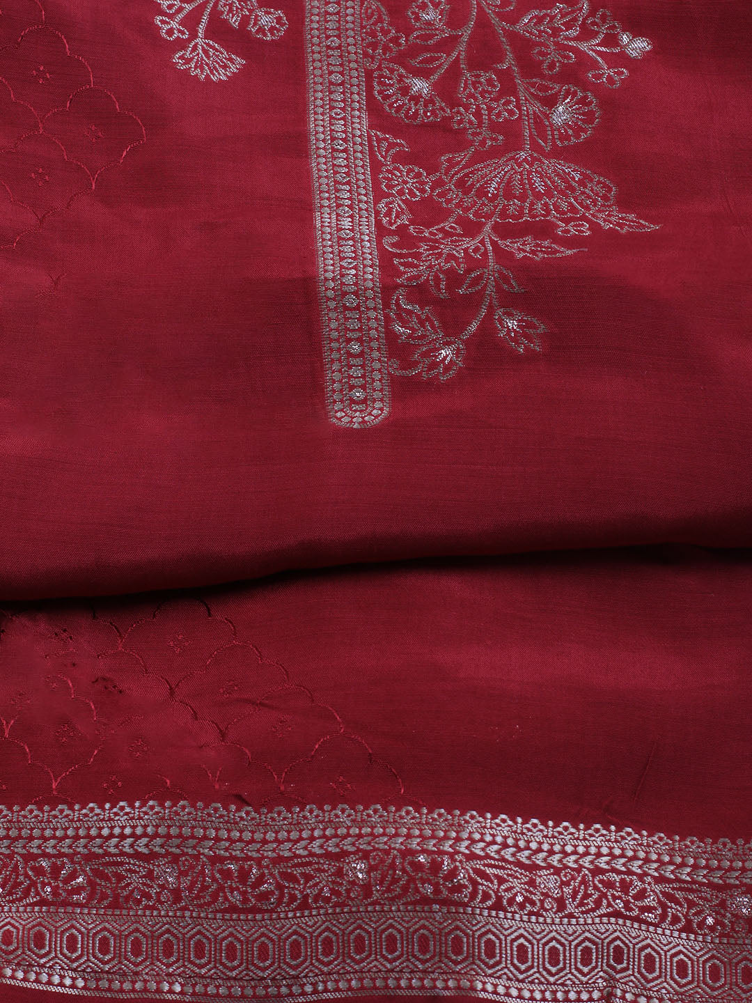 Zardozi Art Silk Unstitched Suit Piece With Dupatta