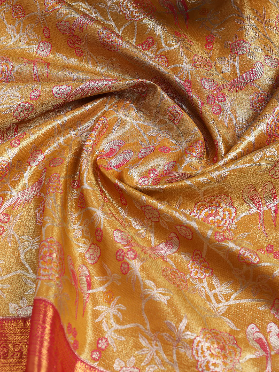 Woven Brodcade Zari Jaal Art Silk Saree
