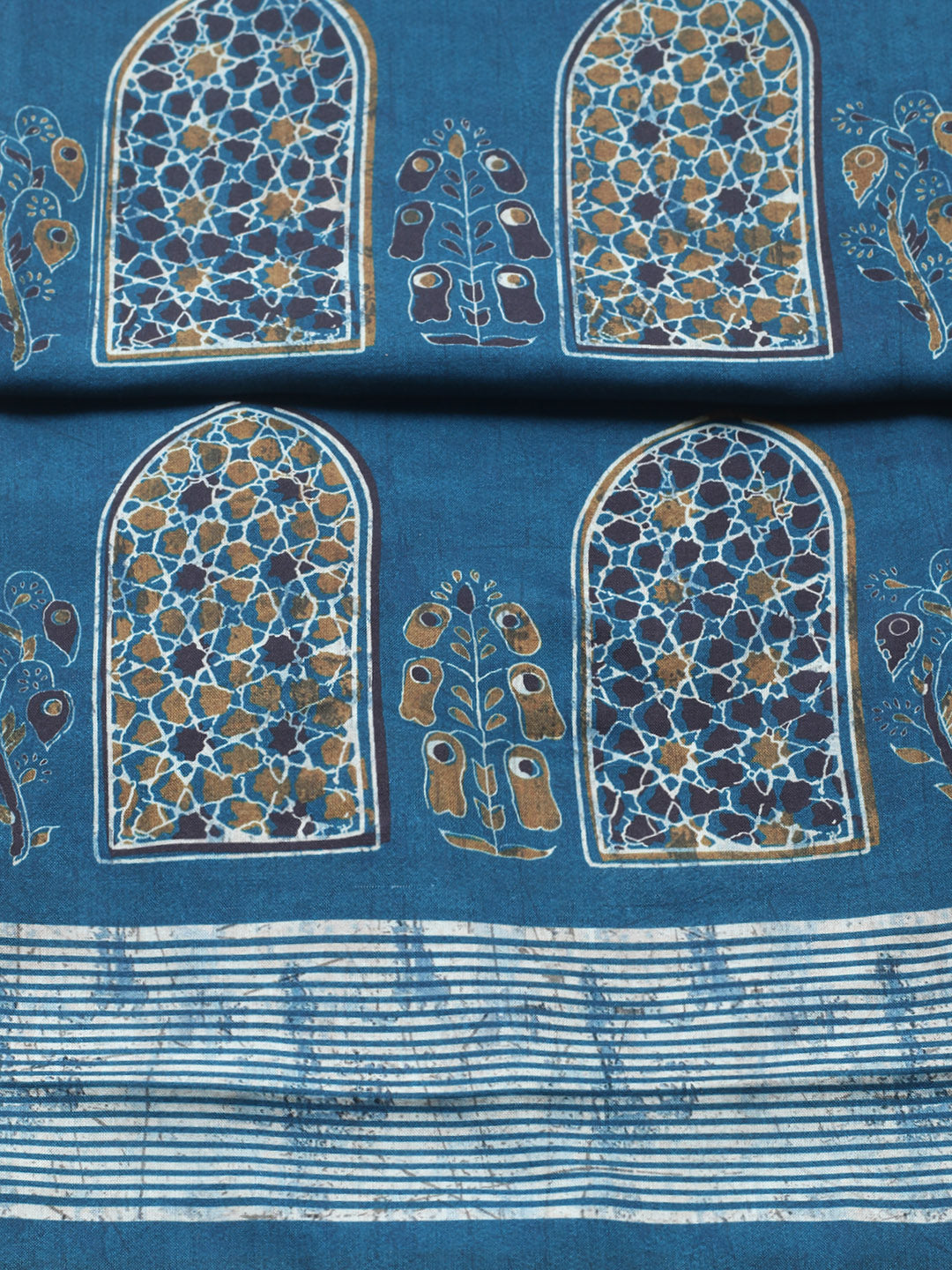 Embroidered Cotton Blend Unstitched Suit With Pant &amp; Dupatta