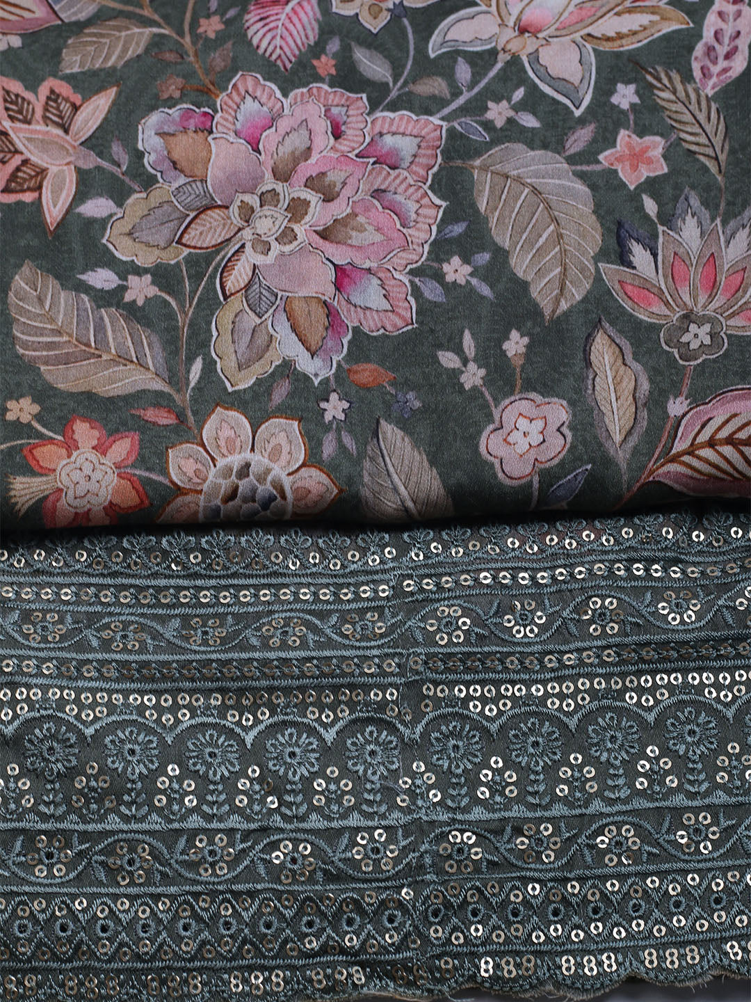 Printed Muslin Unstitched Suit With Dupatta