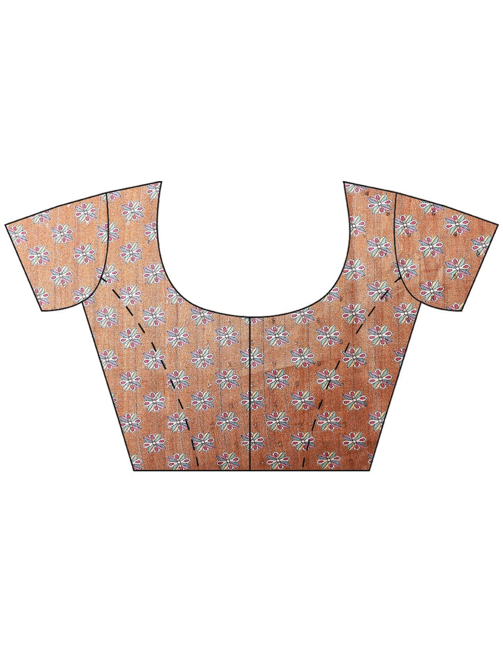 Printed Tussar Silk Saree