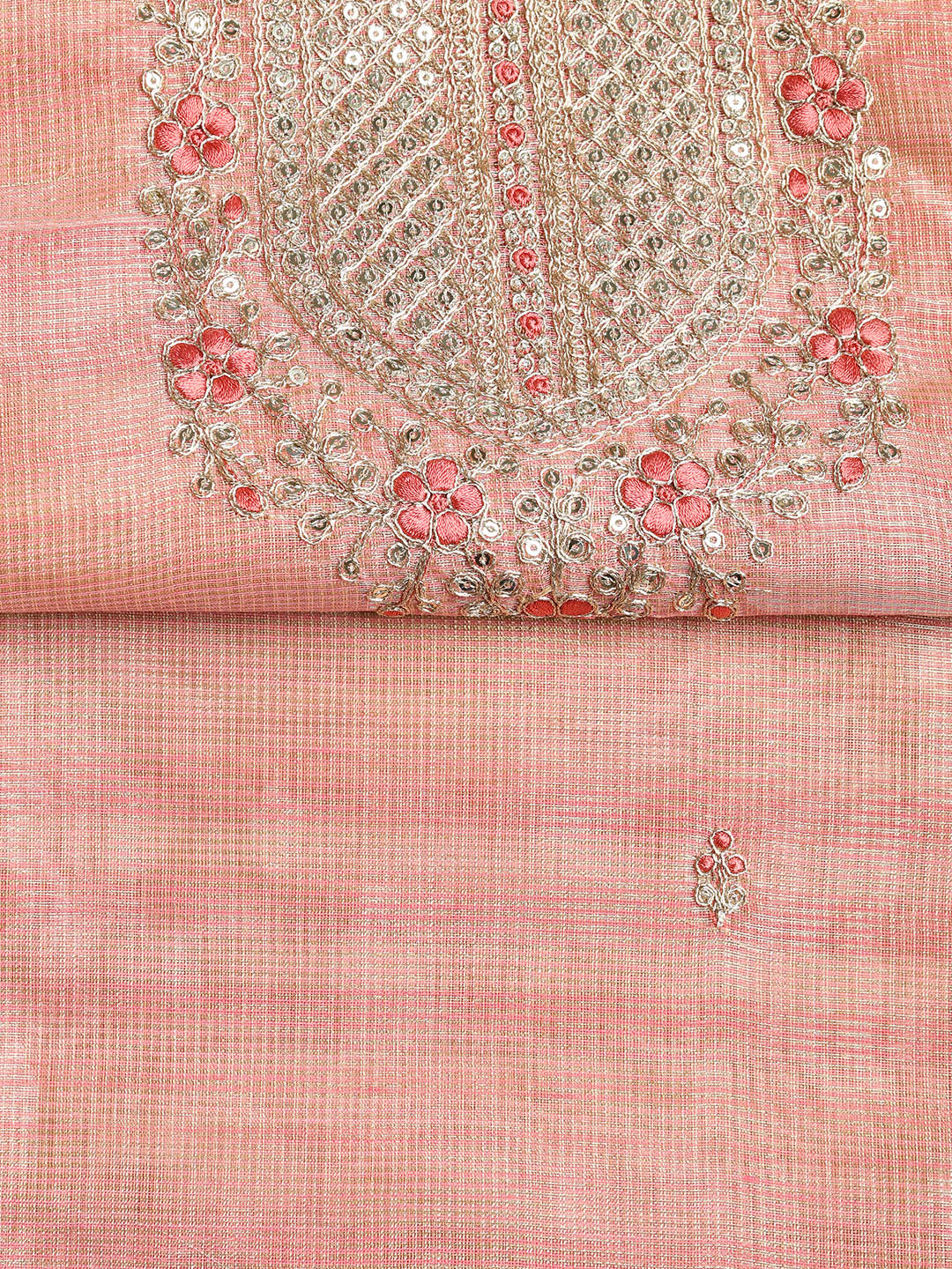 Embroidered Tissue Unstitched Suit With Dupatta