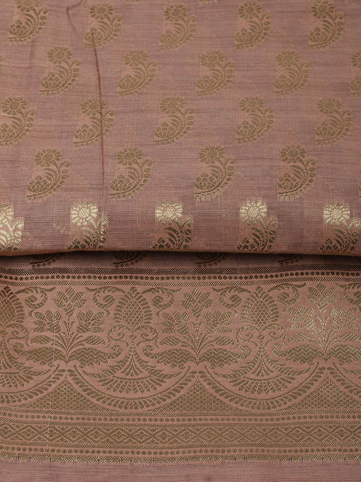 Woven Design Chanderi Unstitched Suit With Pant &amp; Dupatta