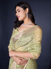 Sequence Embroidery Tissue Saree