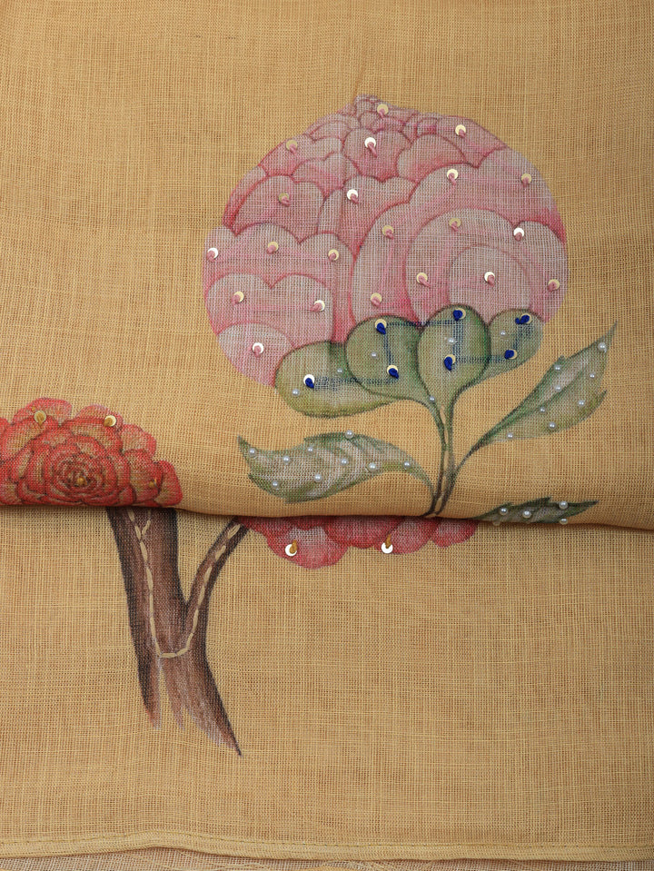 Embroidered Tissue Unstitched Suit With Pant &amp; Dupatta