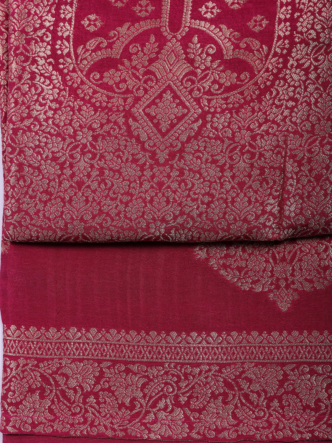 Woven Design Chanderi Unstitched Suit With Pant &amp; Dupatta