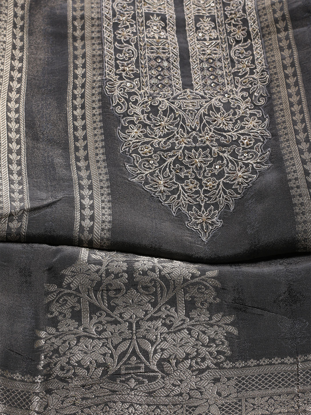 Embroidered Tissue Unstitched Suit With Dupatta