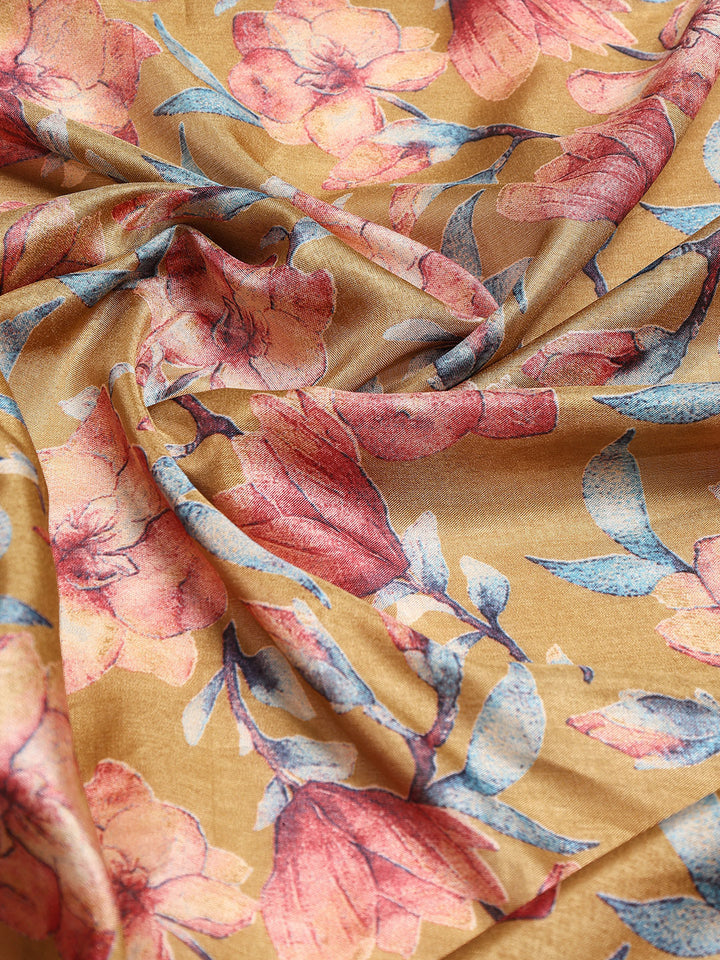 Floral Printed Art Silk Woven Saree