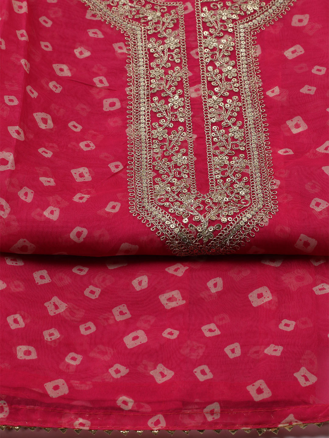 Embroidered Organza Unstitched Suit With Dupatta