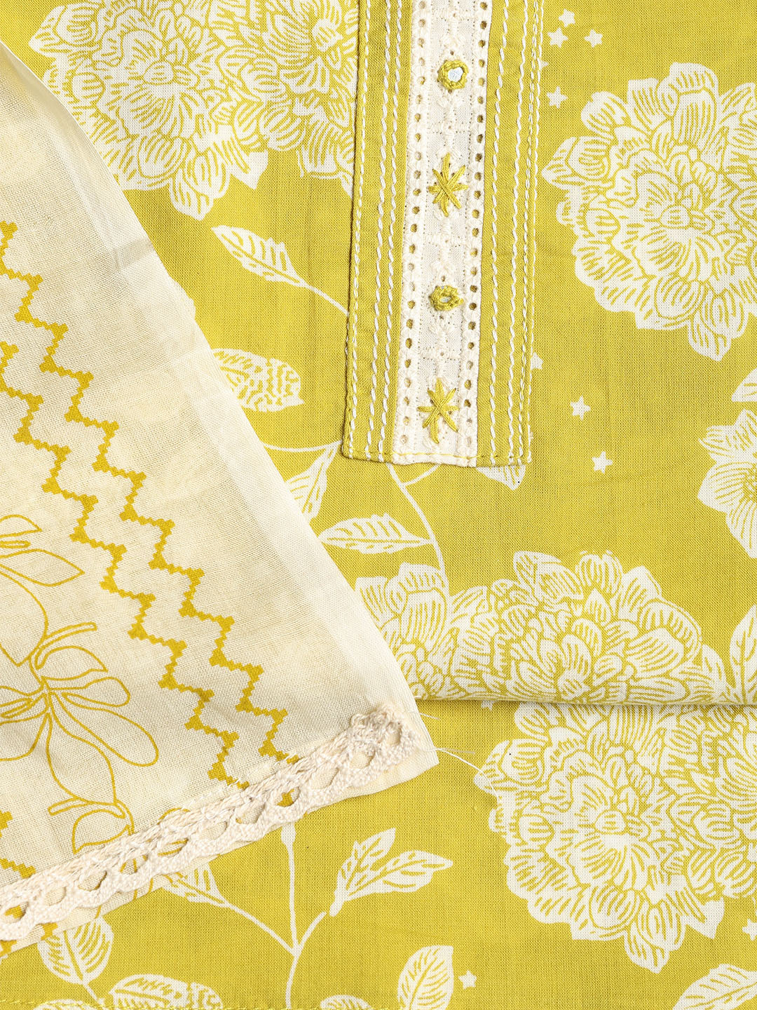 Printed Cotton Printed Unstitched Suit With Dupatta
