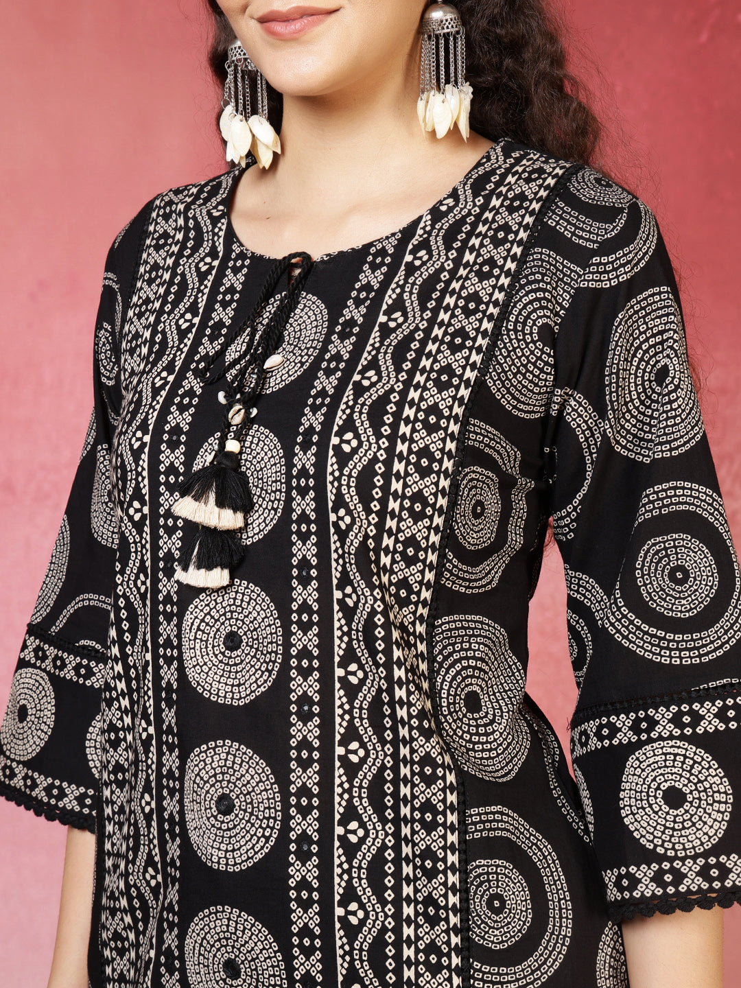 Printed Cotton Blend Kurta With Pants & Dupatta