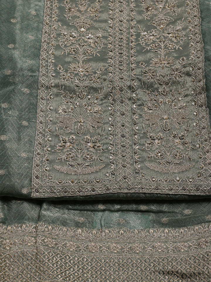 Banarasi Tissue Unstitched Suit With Dupatta