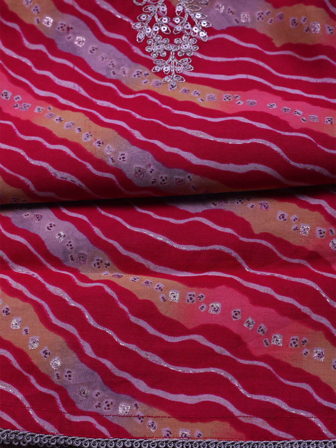 Neck Embroidered Cotton Blend Unstitched Suit With Dupatta