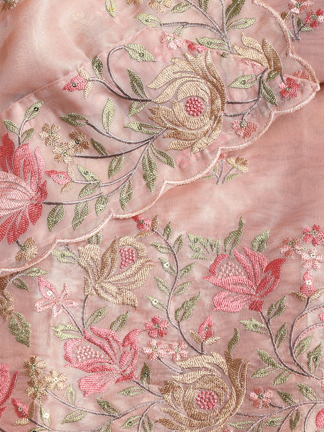 Embroidered Organza Unstitched Suit With Dupatta