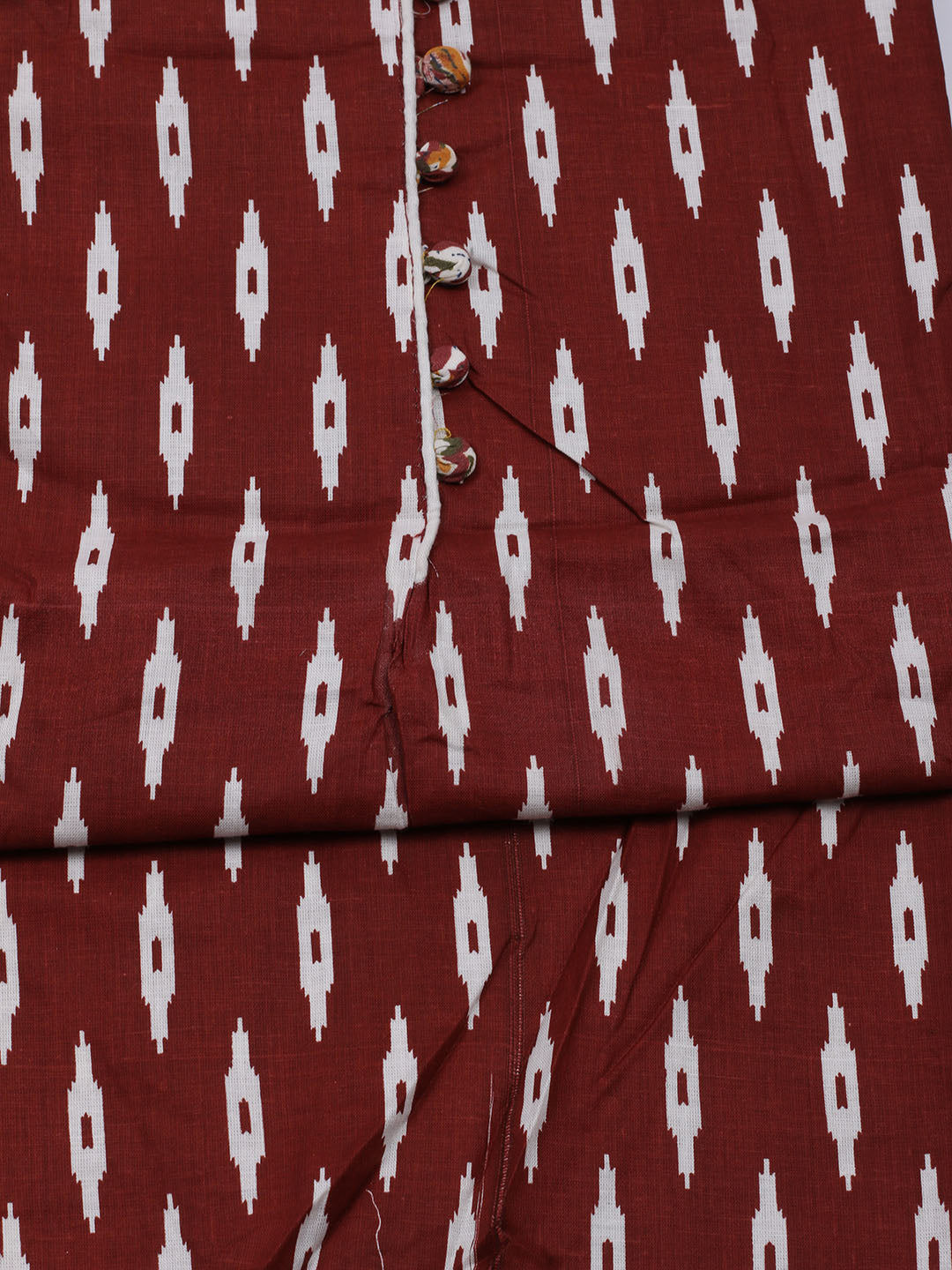 Printed Cotton Blend Unstitched Suit With Dupatta