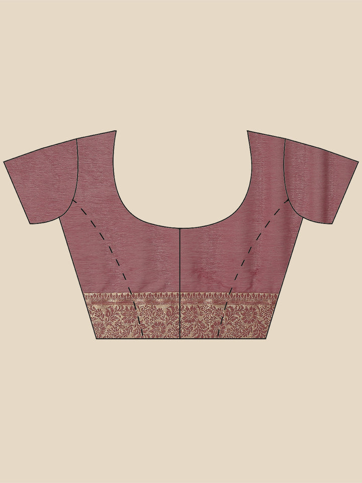 Zari Border Booti Chiffon Woven Saree