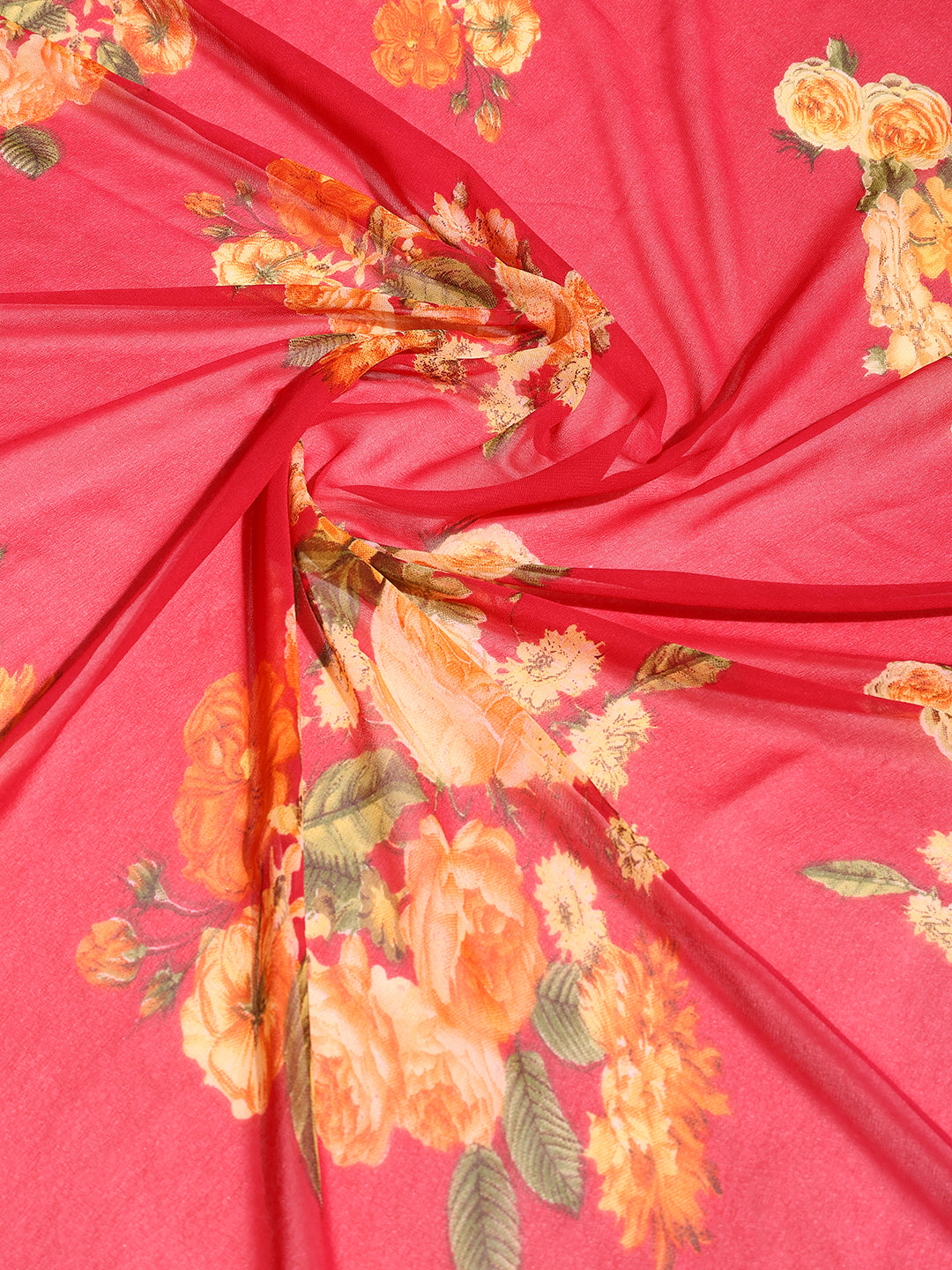 Floral Printed Georgette Saree
