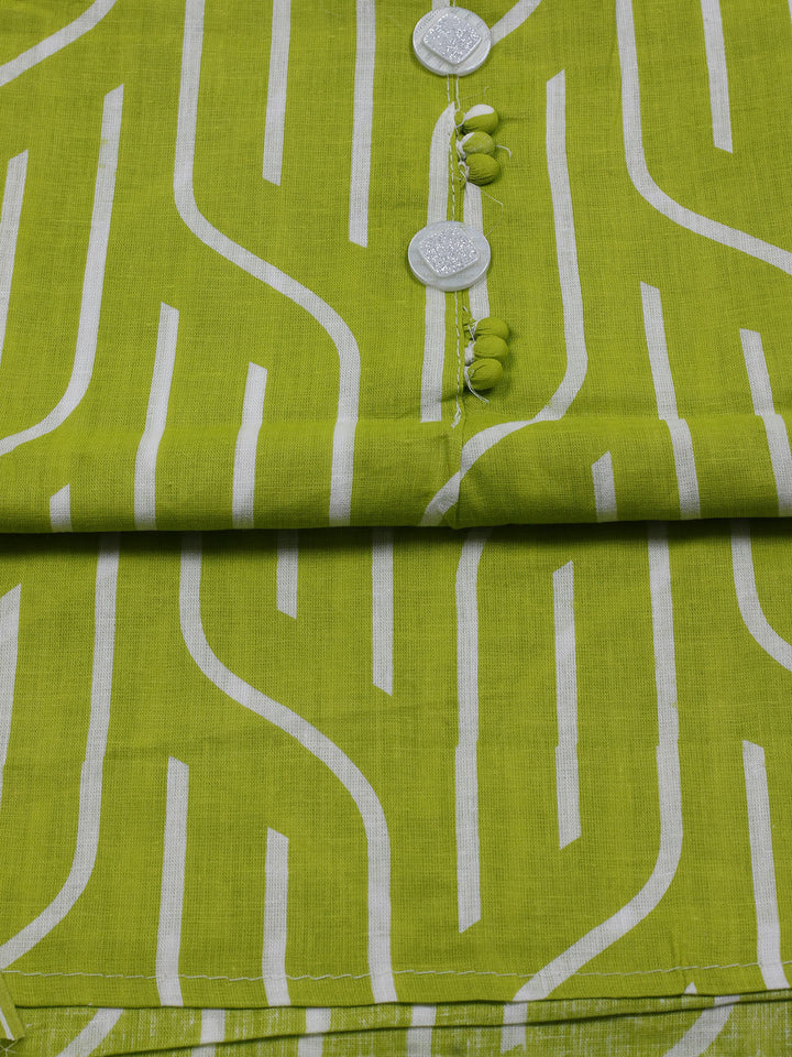 Printed Cotton Blend Unstitched Suit With Dupatta