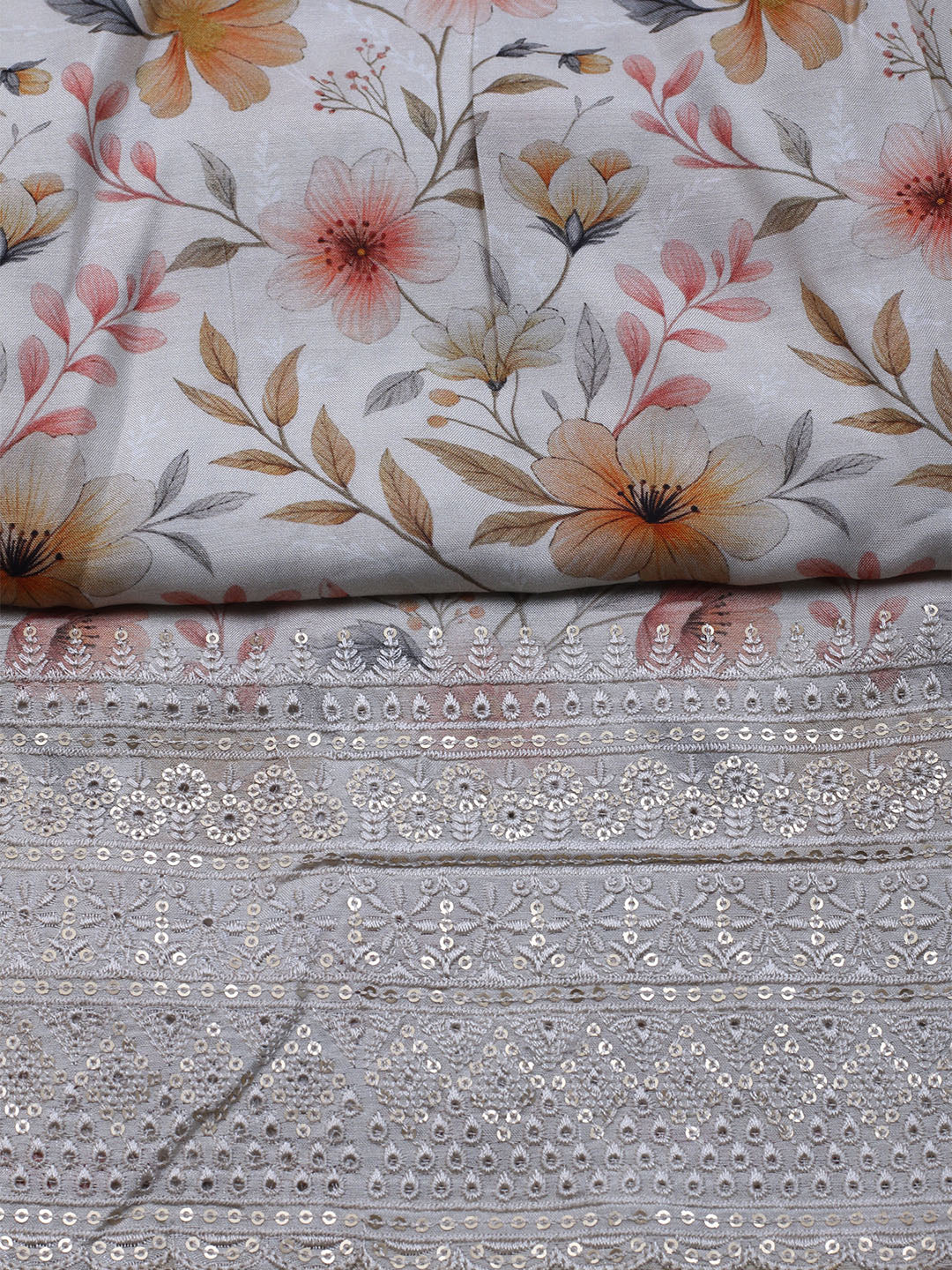 Printed Muslin Unstitched Suit With Dupatta