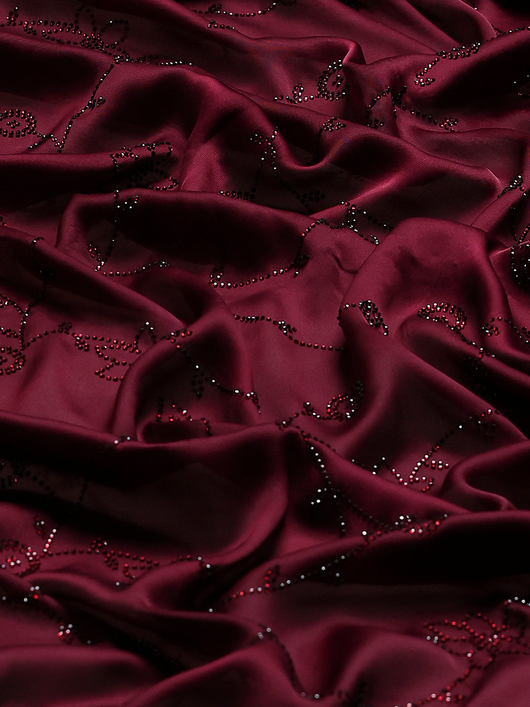 Stone Embroidered Satin Saree