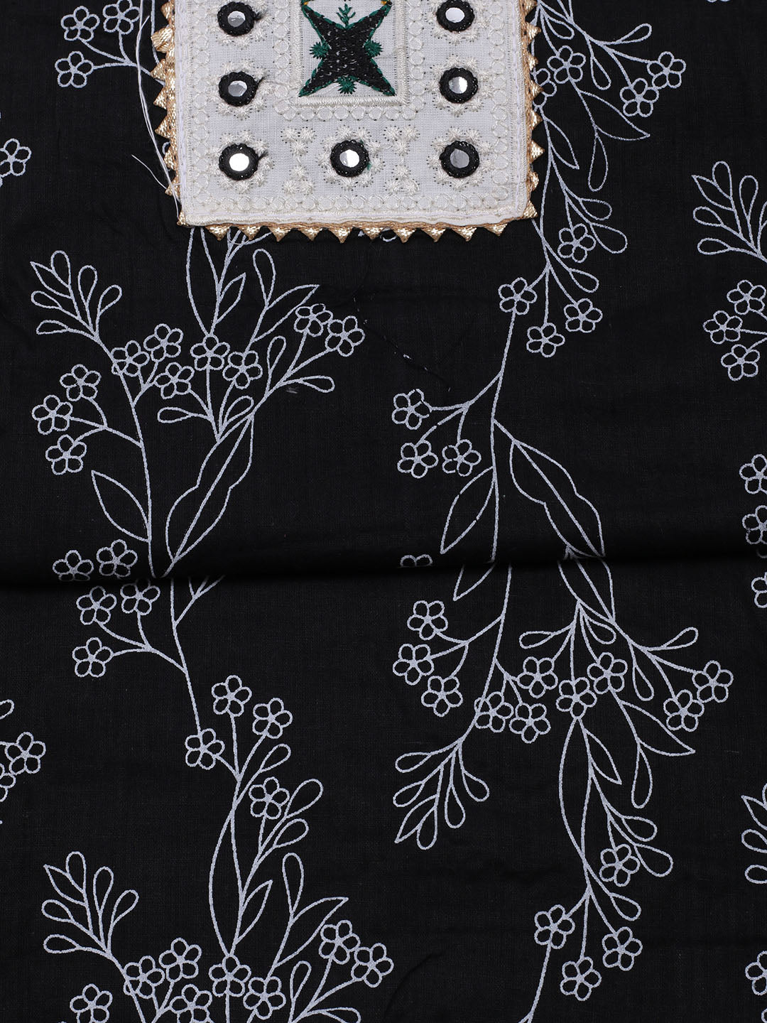 Printed Cotton Blend Unstitched Suit With Dupatta