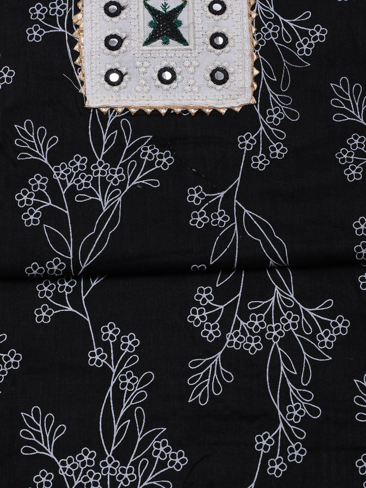 Printed Cotton Blend Unstitched Suit With Dupatta