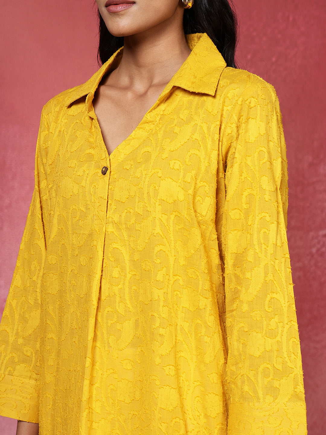 Plain Cotton Blend Kurta